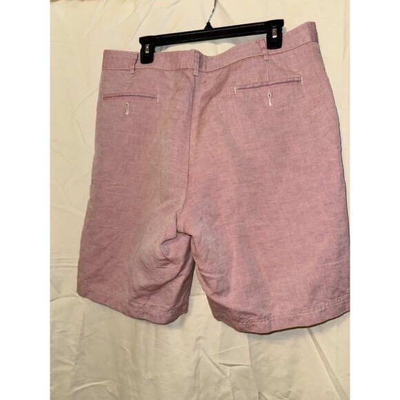 J. Hilburn Men's Tailored Fit Oxford Flat Front Chino Shorts - Size 36, Red - Picture 7 of 10